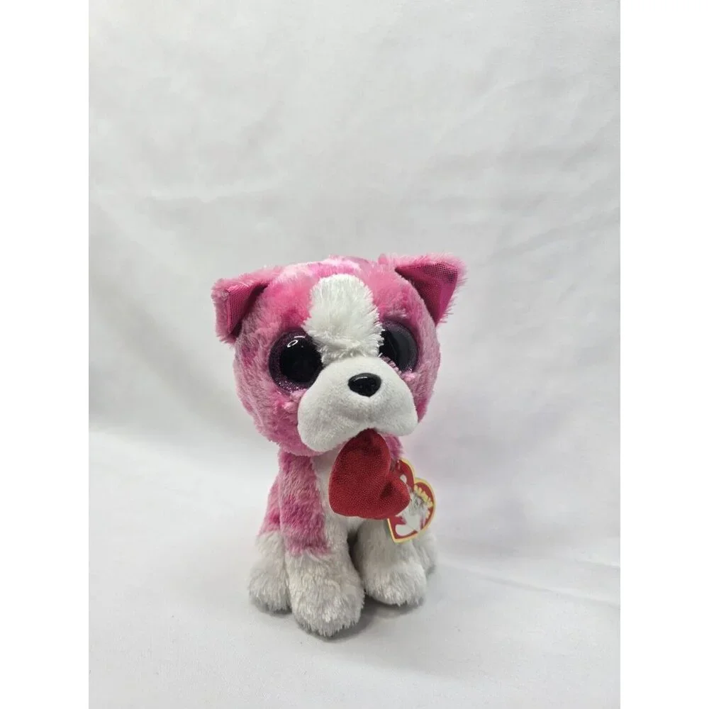 Ty Beanie Boo “Romeo” the Pink Dog Holding Heart (6 inch) Vintage Beanies - Picture 1 of 12